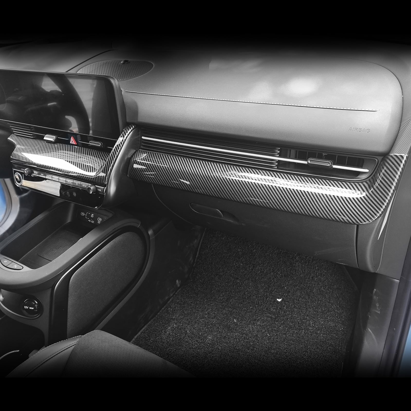 Armaturenbrett Rahmen Blende Abdeckung Für Hyundai Ioniq 5 2021-2024 N Zubehör (Kohlefaser)