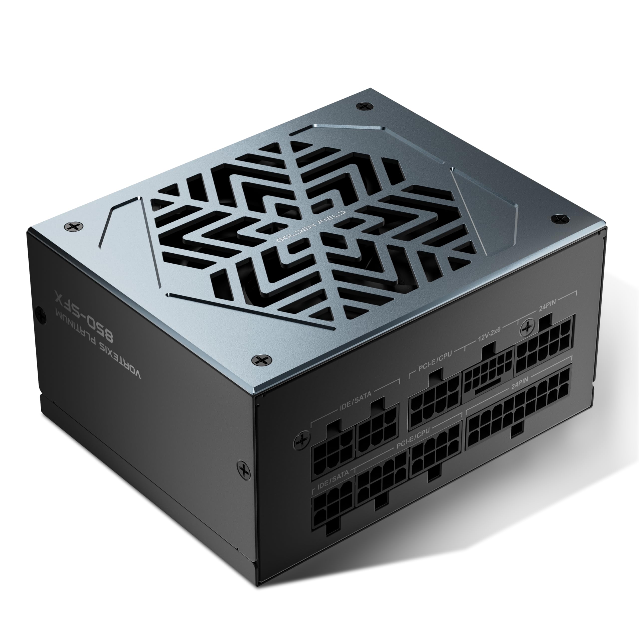 GOLDEN FIELD 850W SFX Power Supply - Fully Modular 80+ Platinum - 600W 12V-2x6 Cable ATX 3.1 & PCIe 5.1-100% Japanese Capacitors - Low No...