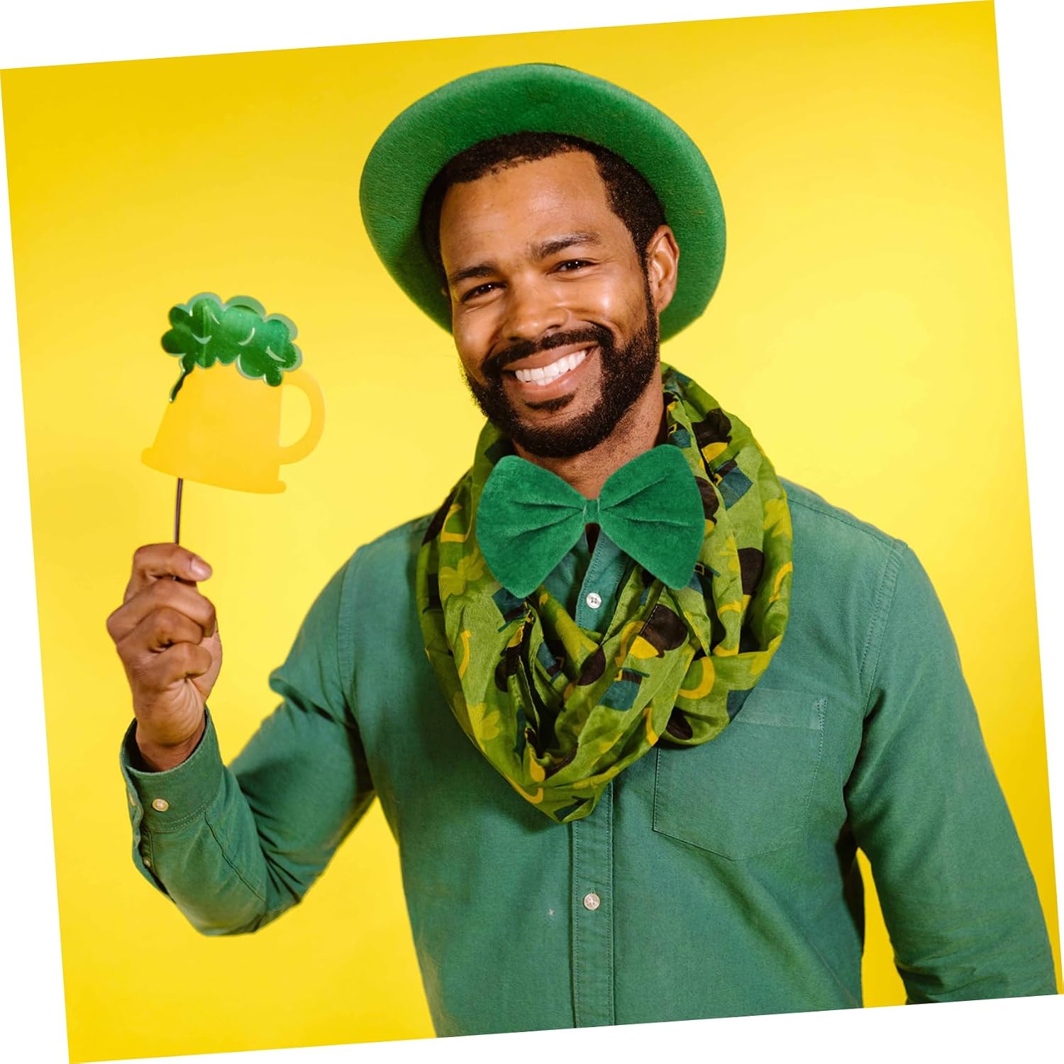 NOLITOY 1set Bow Tie and Necktie for Men for Patrick's Day Festivities Comfortable Material Easy to Various Outfits Vibrant and Eye-catching Design