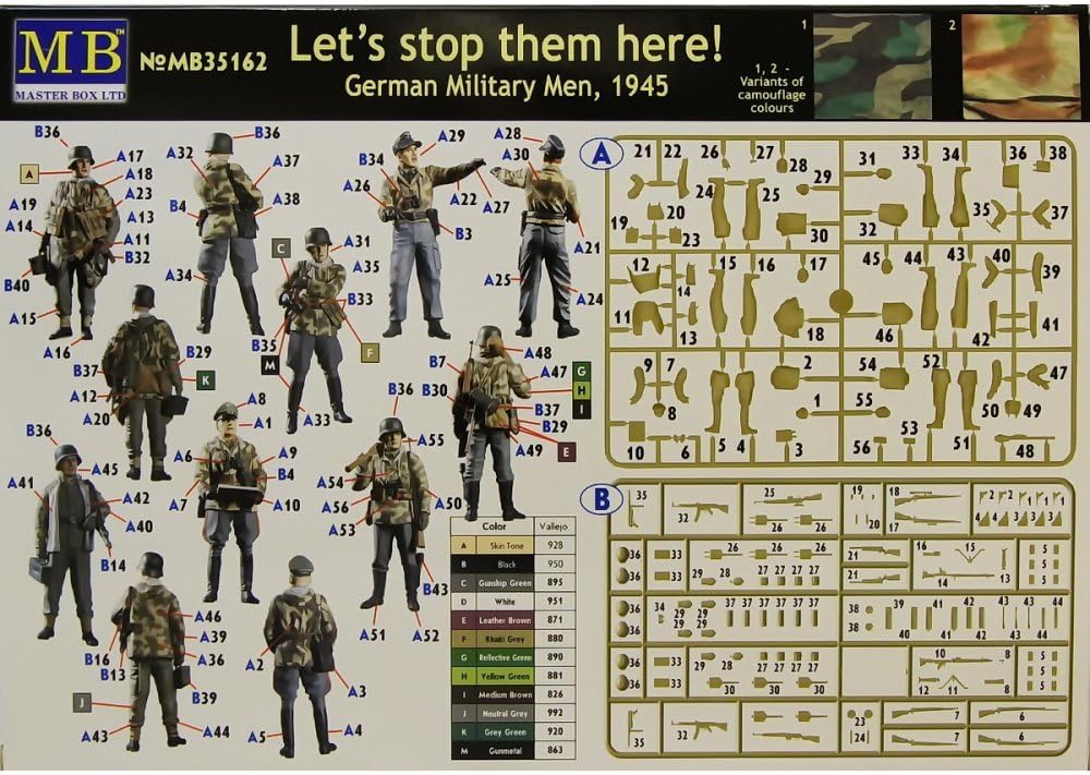 Master Box Models "Let's Stop Them Here!" 1945 German Military Men 6 Figures Set (1/35 Scale)