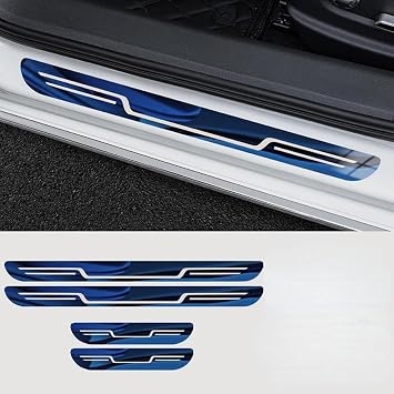 4Pcs Car Stainless Steel Door Sill Kick Plates, for Dacia Duster 2018-2023, Car Sill Protectors Strips, Outer Door Sill Welcome Pedal,A