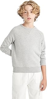 سويت شيرت منسوج بقصة عادية ورقبة دائرية ضيقة وأكمام طويلة للأولاد من ديفاكتو، A4246A8