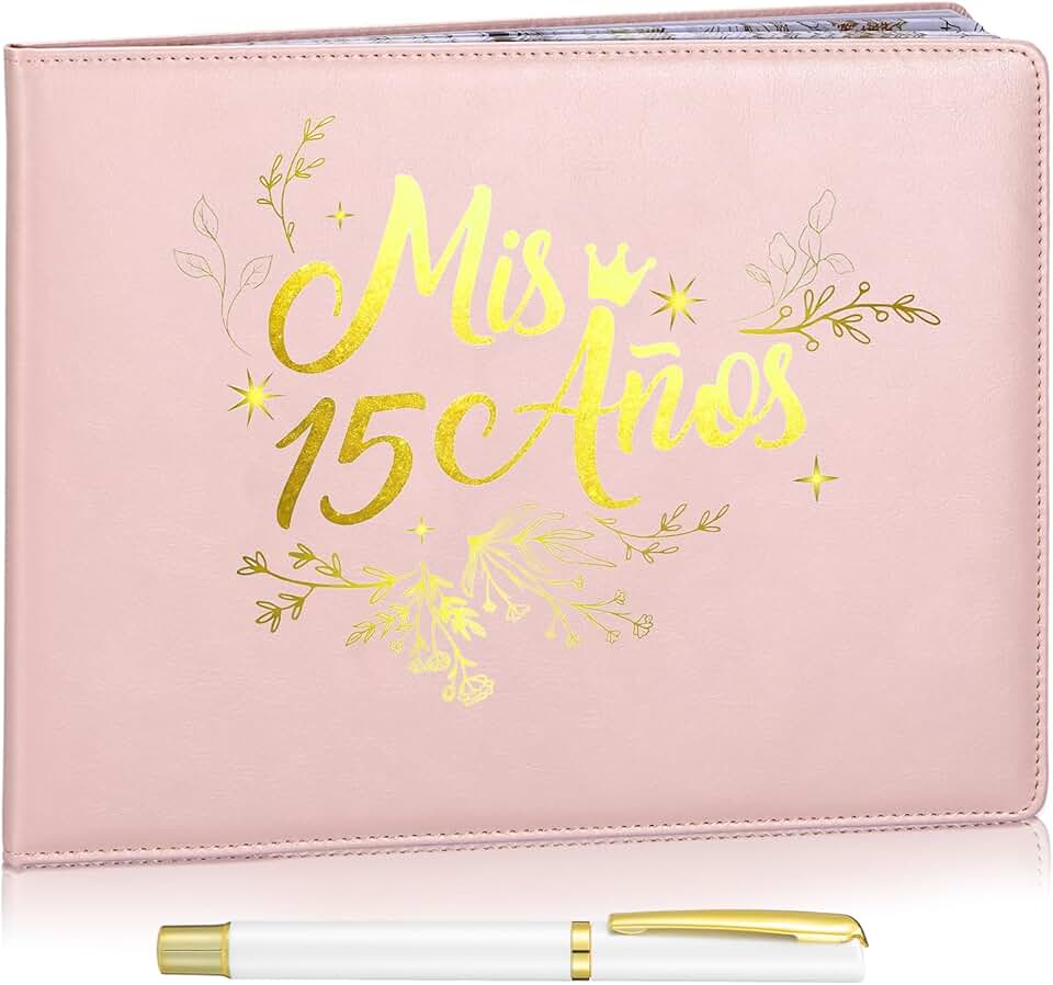 Quinceanera guest book with pen