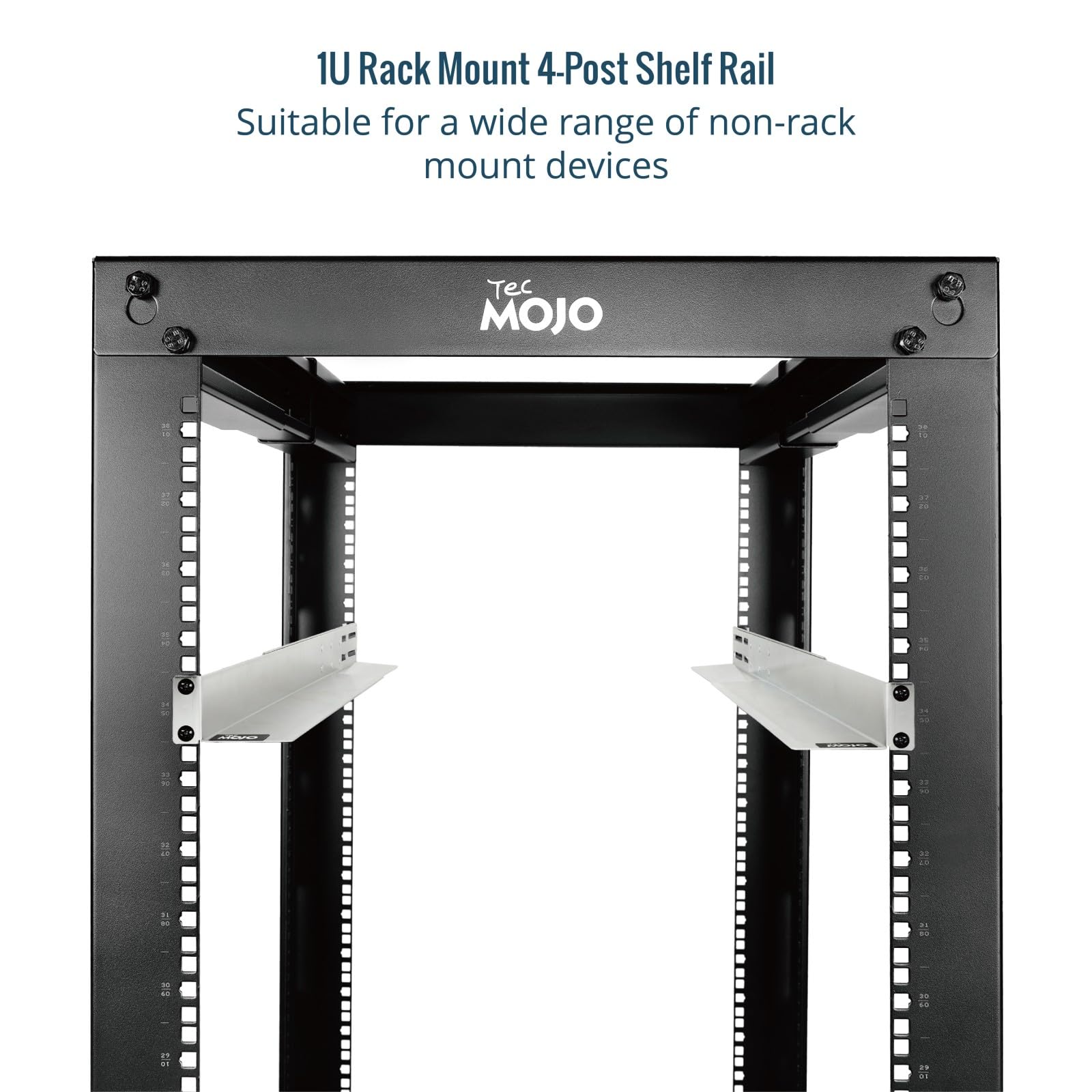 Tecmojo 1U Rieles para Rack de Servidores, 4 Postes, Rieles Deslizantes para Montaje en Rack con Profundidad Variable Ajustable de 530mm a 812mm, Capacidad de Carga 100kg, Plateado