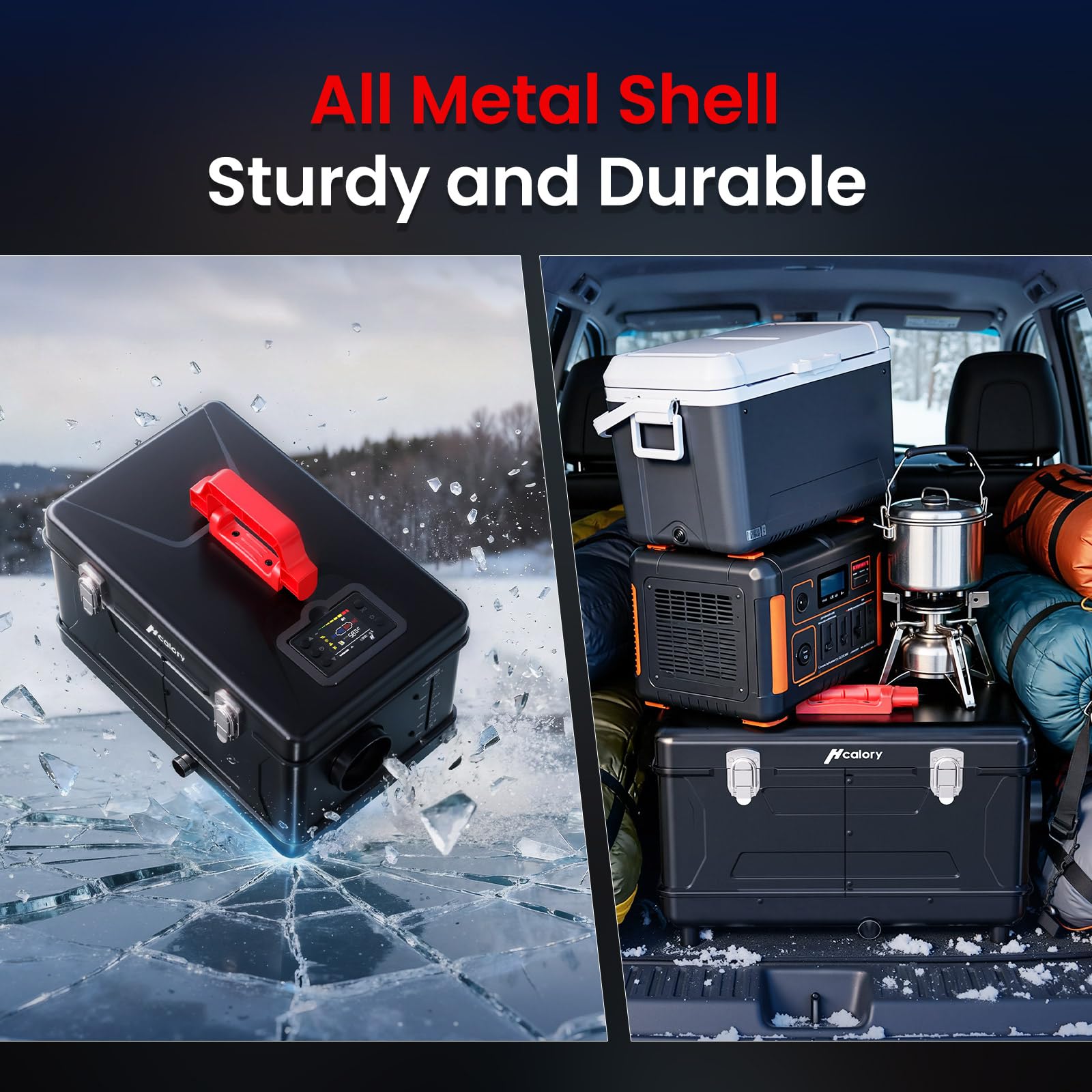 8kW Diesel Standheizung, Toolbox Compact 2S 220-240V AC & 12/24V DC, 0,12–0,36 l/h Tragbare Dieselheizung mit APP & Adapter, Adaptiver Plateau-Modus 5500m max,Leiser Betrieb ohne Ticken, 2025 Upgrade