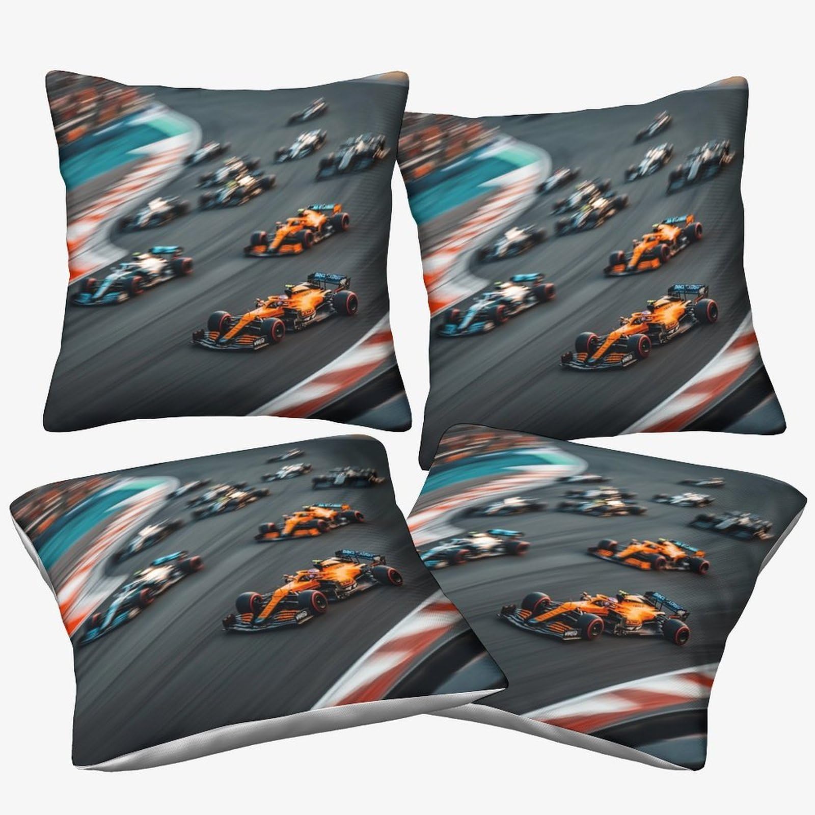 Dafufbw Formulaa Racing-16 Formulaa Racing Throw Pillow Cover 40X40cm, 4Pcs, Rectangle Pillow Cases Home Decorative Microfiber Racing Car Cushion Cover For Bed Sofa