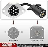 Vista 61 de Nilight Adaptador de remolque de hoja plana de 7 vías a 4 vías, carcasa de nailon resistente a prueba de agua, conector de cableado de 7 pines a 4