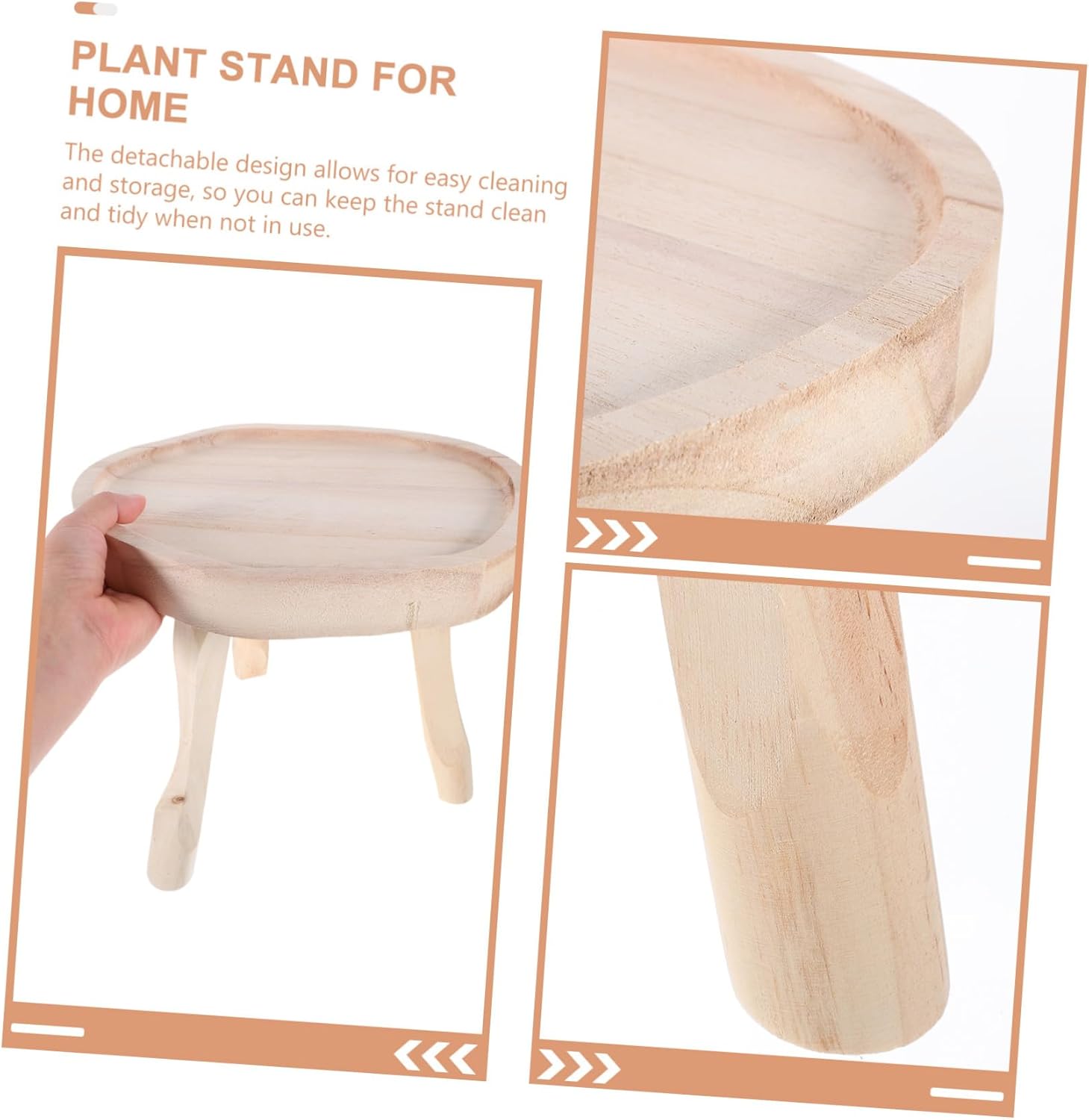 Wooden Plant Stool Riser Plant Stand for Flowerpots Indoor Outdoor Rustic Minimalist Display Rack for Balcony Area