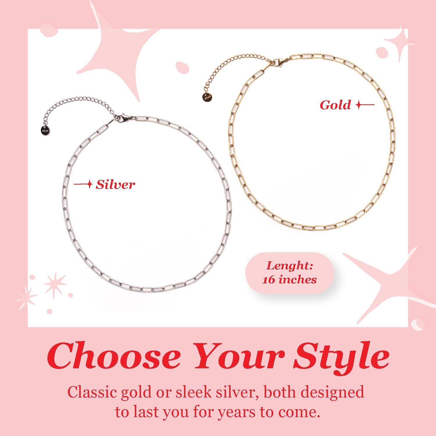 SITOS Colombia Charm Collection Box | Mix-and-Match Charms & Bases | Stainless Steel 18K Gold Plated | 5 Charms + Necklace + Bracelet + 12mm Hoops (Gold, Gift box)