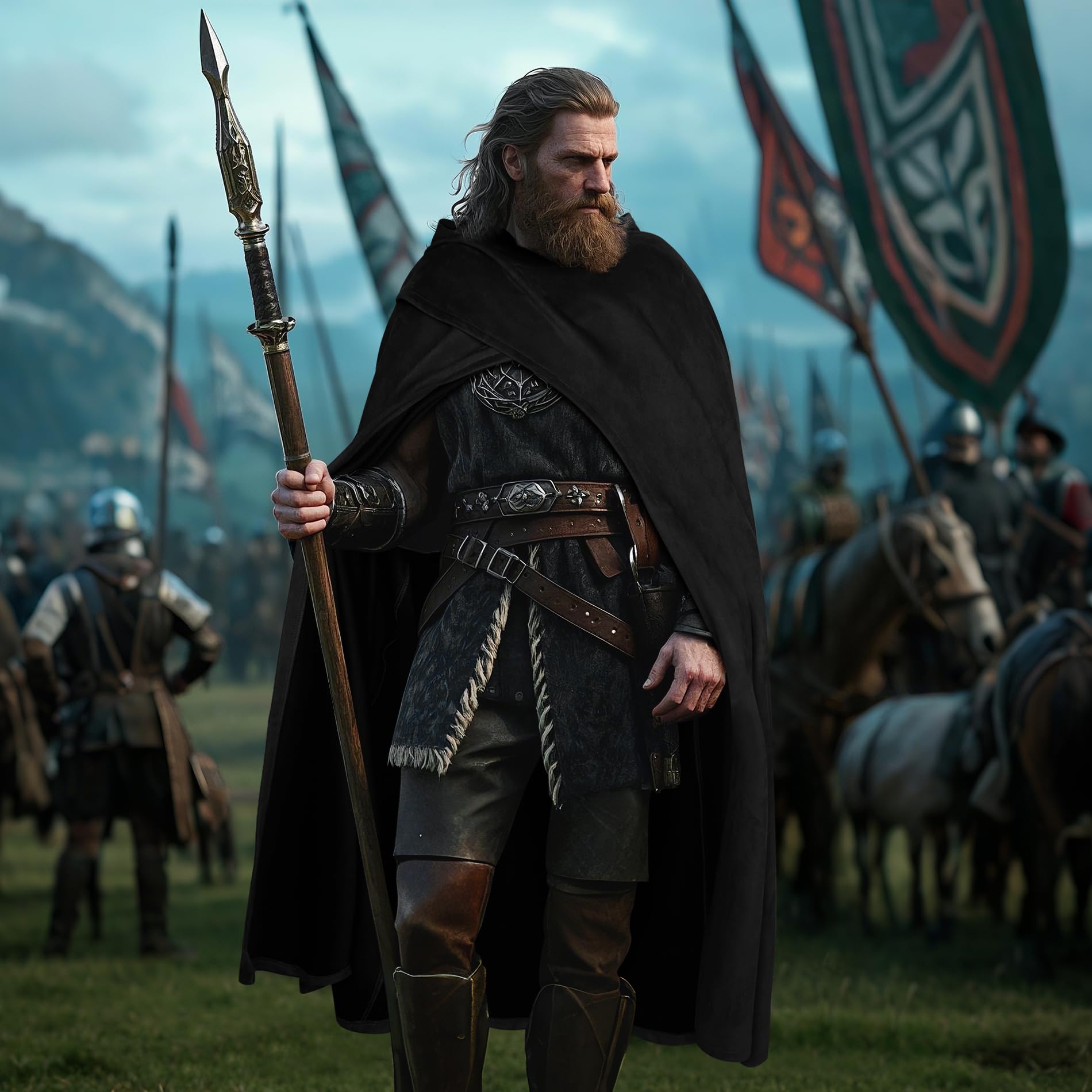 keland Średniowieczna peleryna z kapturem, renesansowa peleryna z kapturem, kostium Hobbit