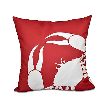GlobalNiche O5PAN468OR15-18 18 x 18 inches Crab Dip Animal Print Red/Orange Outdoor Pillow
