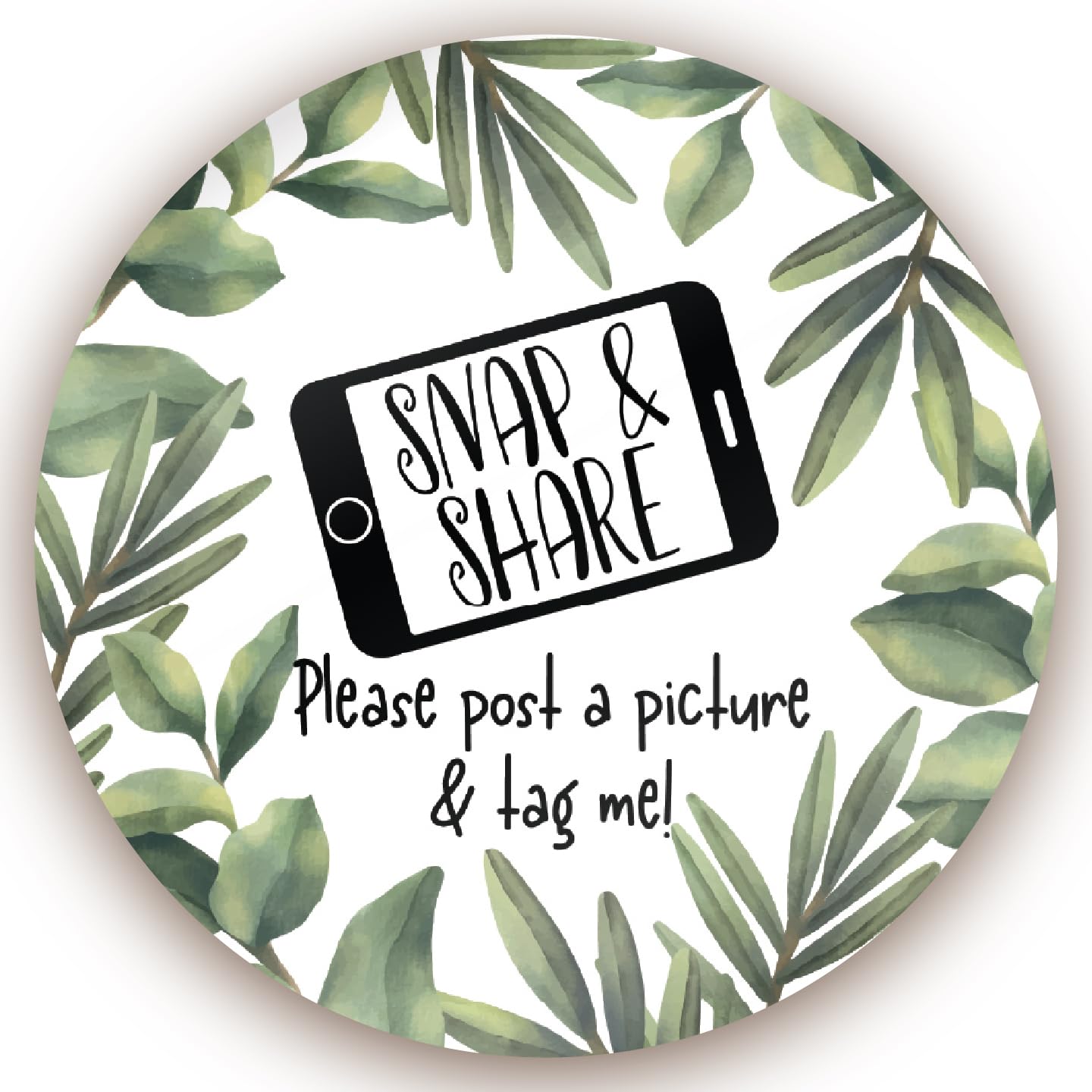 Stone Melon 144 Snap & Share Stickers/Promotion/Shop Stickers - Natural 30mm Round