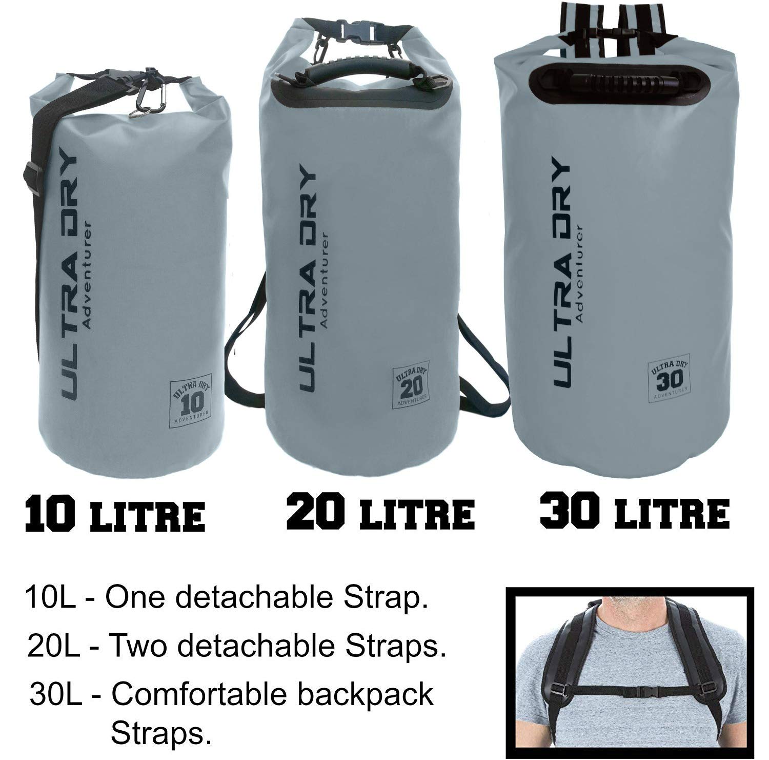 Premium Waterproof Bag, Sack with Phone Dry Bag and Long Adjustable Shoulder Strap Included - Image 2