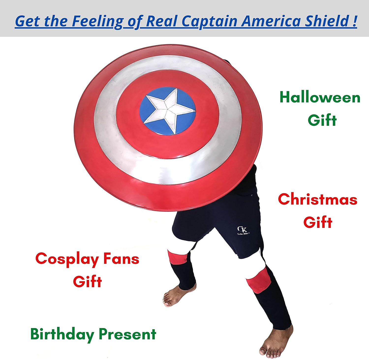 Metal Shield Costume/Collectible Replica (Red)- 30" Shield - Large for Adults
