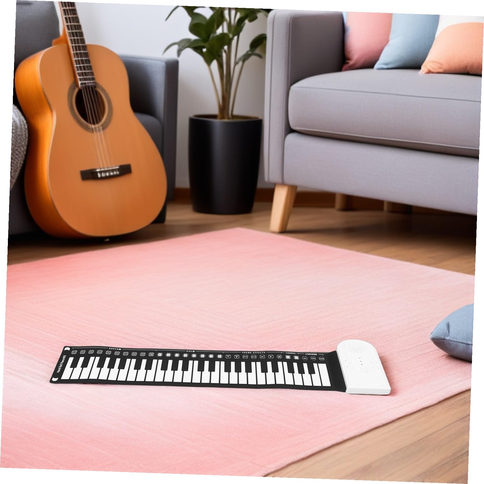 Tastiera Pieghevole Avvolgibile in Silicone 49 Tasti per Principianti | Uso per Lezioni e Viaggio, Adatta ad Adulti e Insegnanti, Struttura Portatile e Kid-friendly