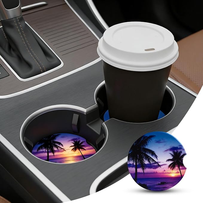 Pack de 2 Posavasos Cerámicos para Auto 2.56" miniatura 2