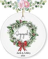 Vista 31 de Adorno personalizado para casados, adornos de Navidad, adorno de compromiso, adorno de boda, regalos de boda, regalos de boda, regalos