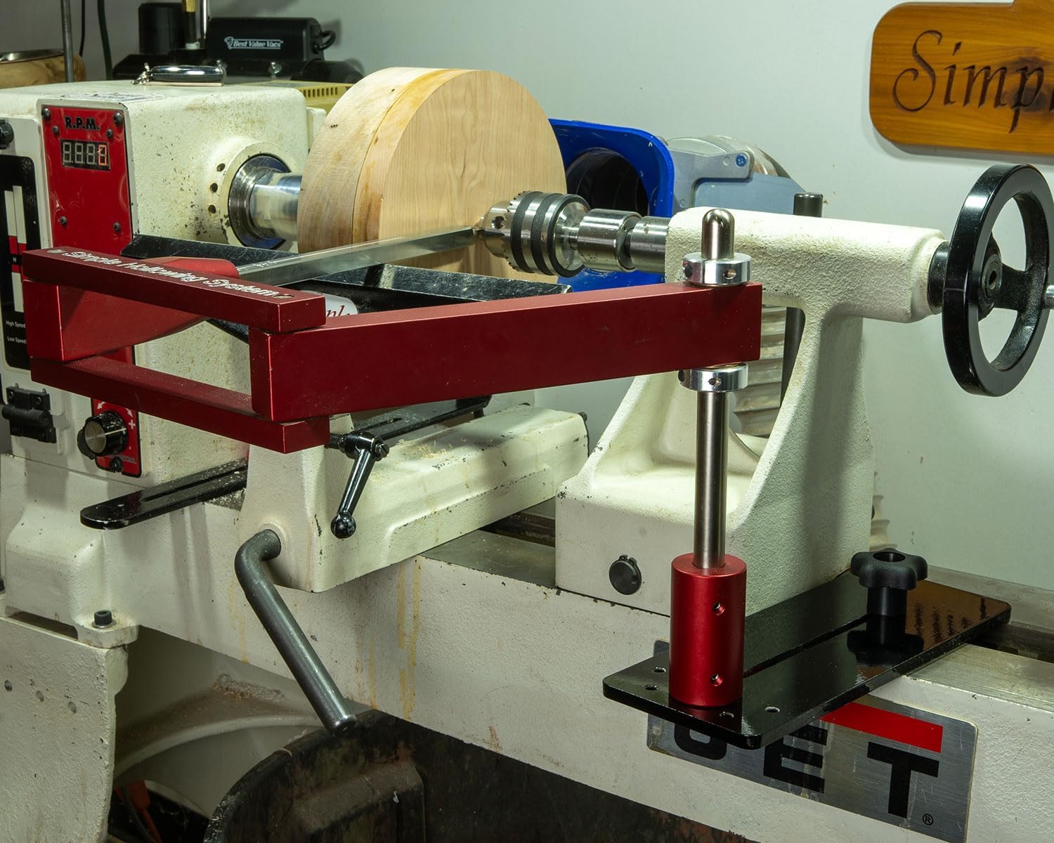 Simple Woodturning Tools Extended base plate for longer tool reach for outside turning of wood or resin lathe projects such as bowls or vases (Plate with Mounting Hardware)