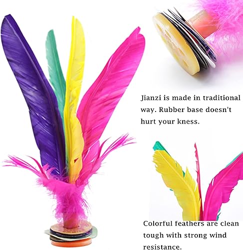 Miniatura 3 de Baitaihem Kick Shuttlecock chino Jianzi colorido pluma pie deportes al aire libre juego