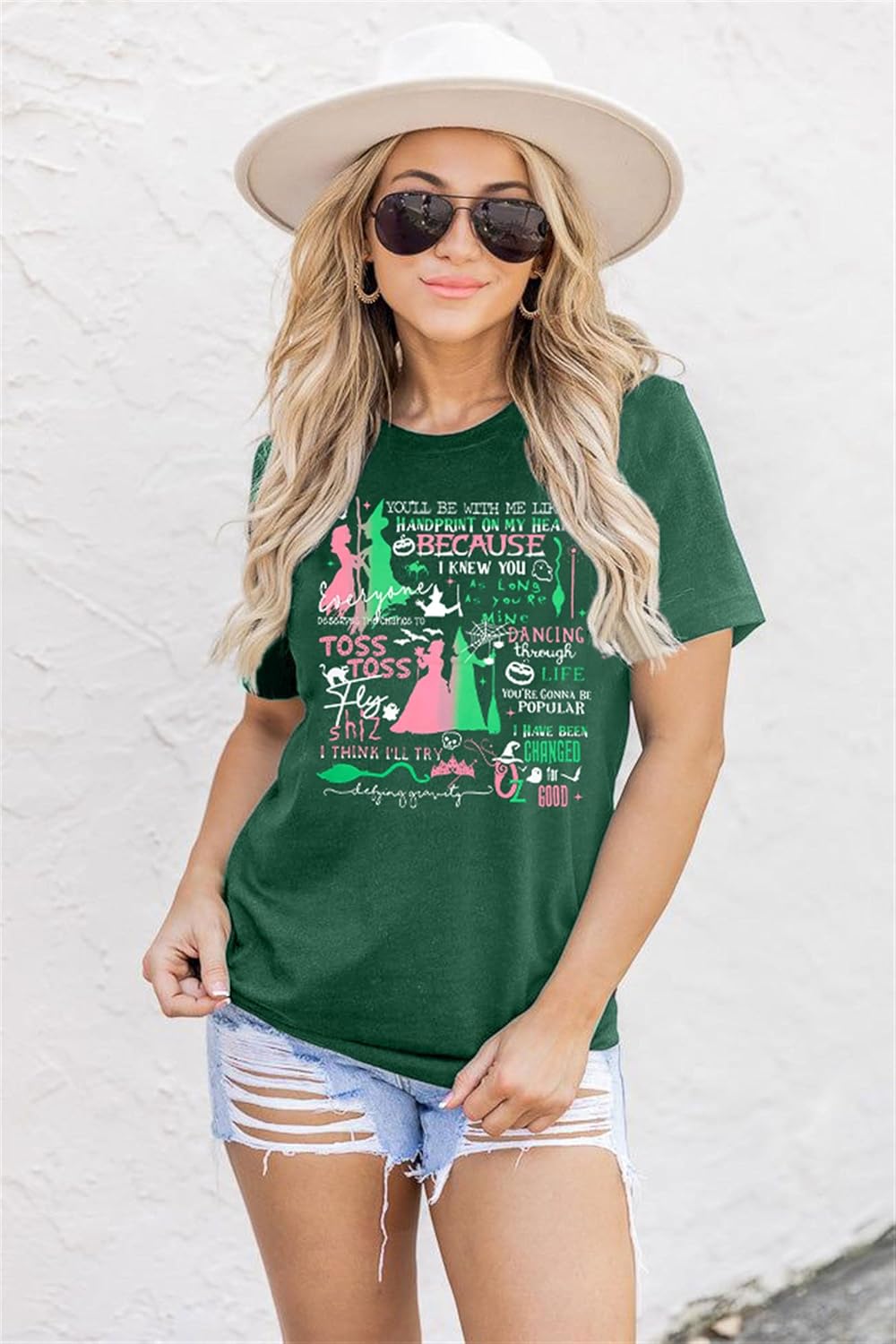 Musical Shirt for Women Witch T Shirt Changed for Good Tee Musical Short Sleeve Tee Tops - Image 3