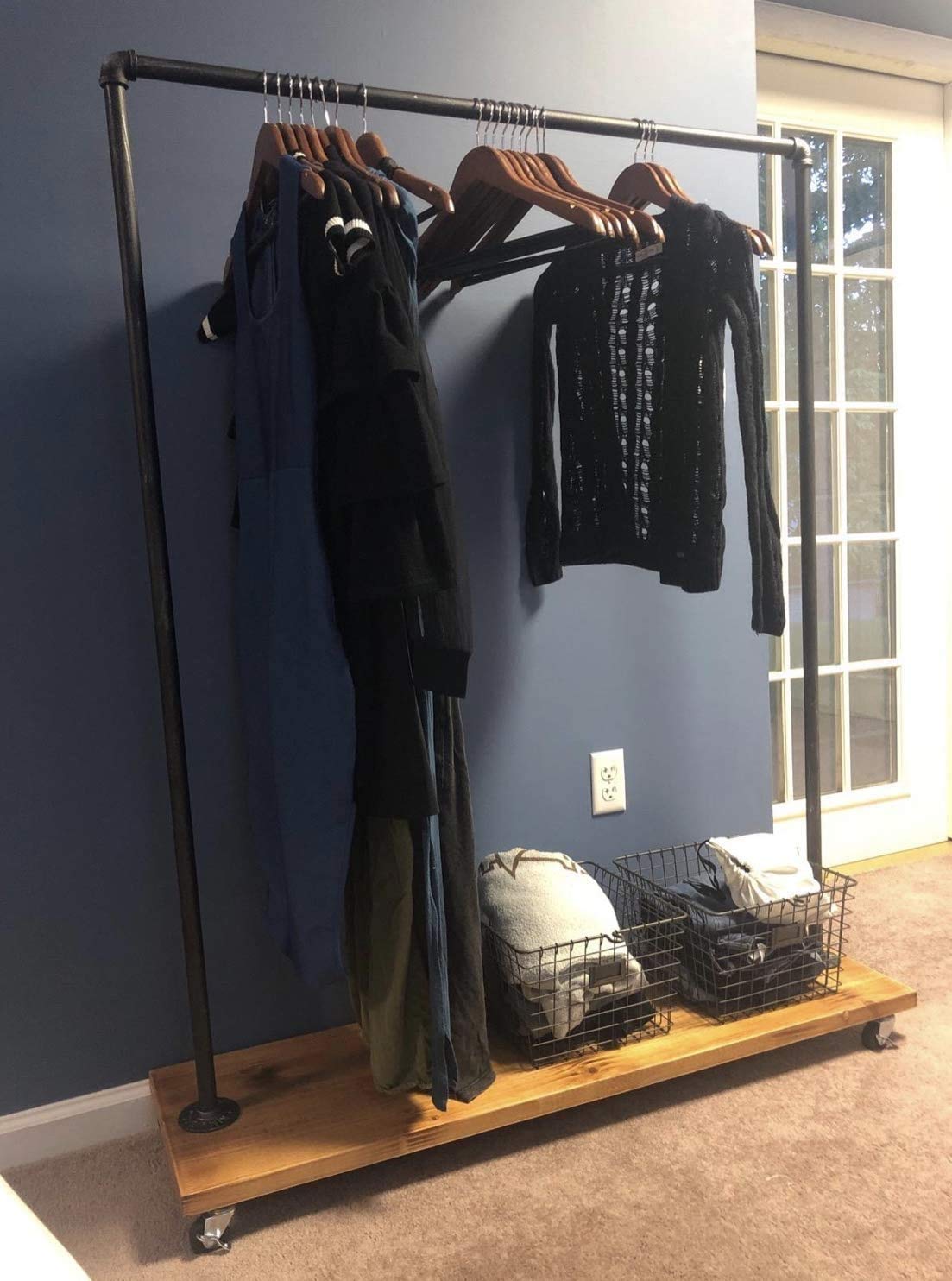 FURVOKIA Industrial Pipe Clothing Rack Garment Rack Pipeline Vintage