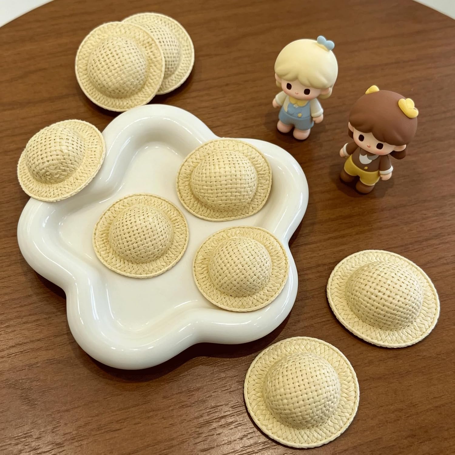 50PCS Mini Straw Hats, Woven Miniature Hats for DIY Craft Decorations