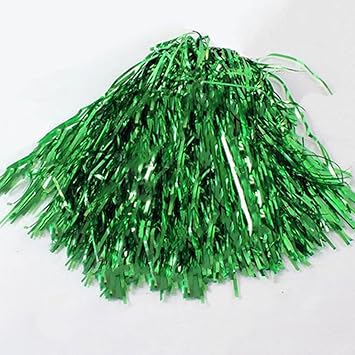 Cheerleading Pom Poms Metallic Foil Plastic Pom Poms with Handle for Game Sports Squads Dancing Party Football Basketball Club Spirit Sports Stage Performance Celebration