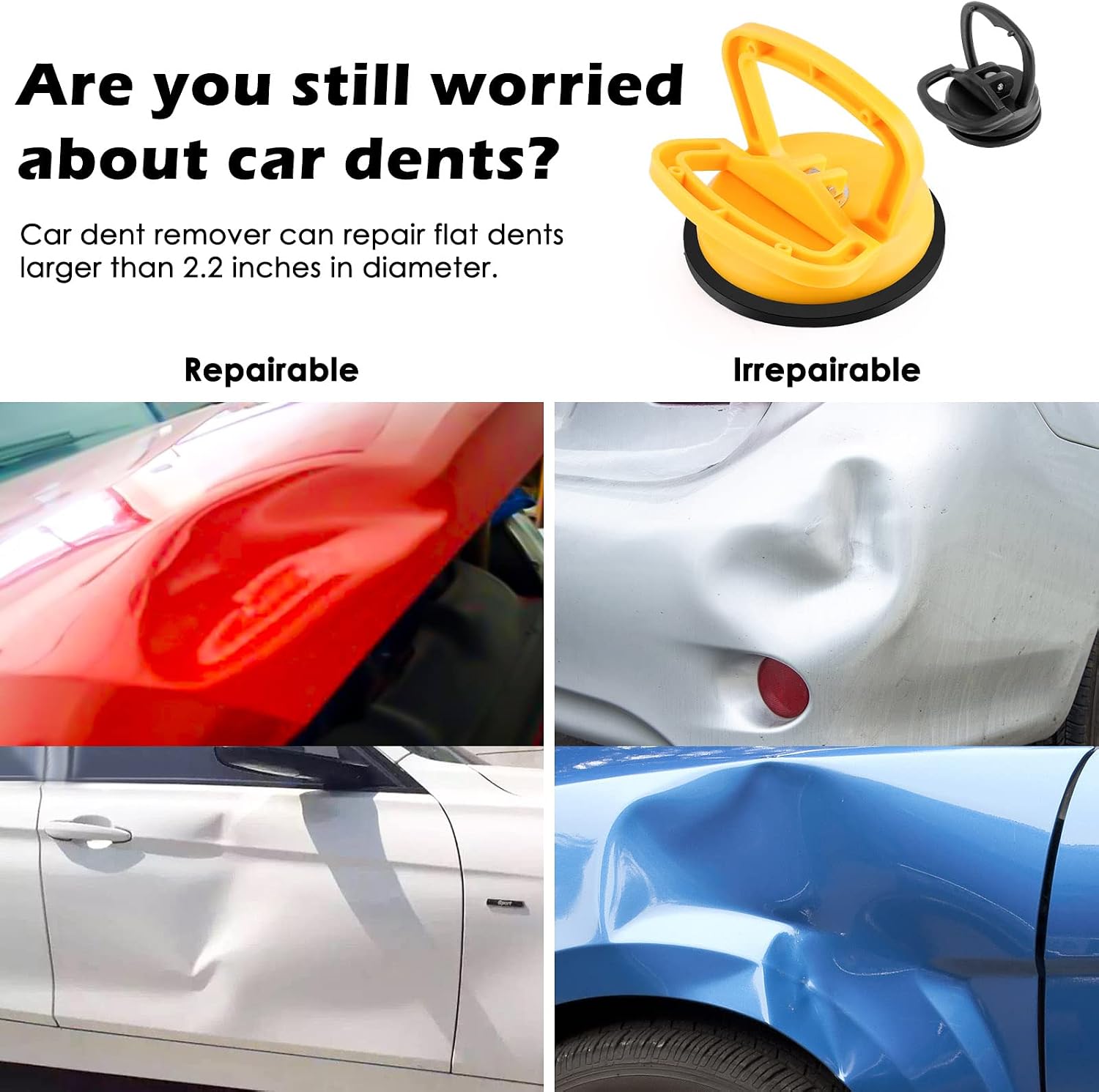 Car Dent Puller, 3 Pack Powerful Car Dent Remover Tool, Suction Cup Dent Puller, Dent Removal Kit, Dent Repair for Car, Glass, Screen, Tiles Heavy Objects Moving