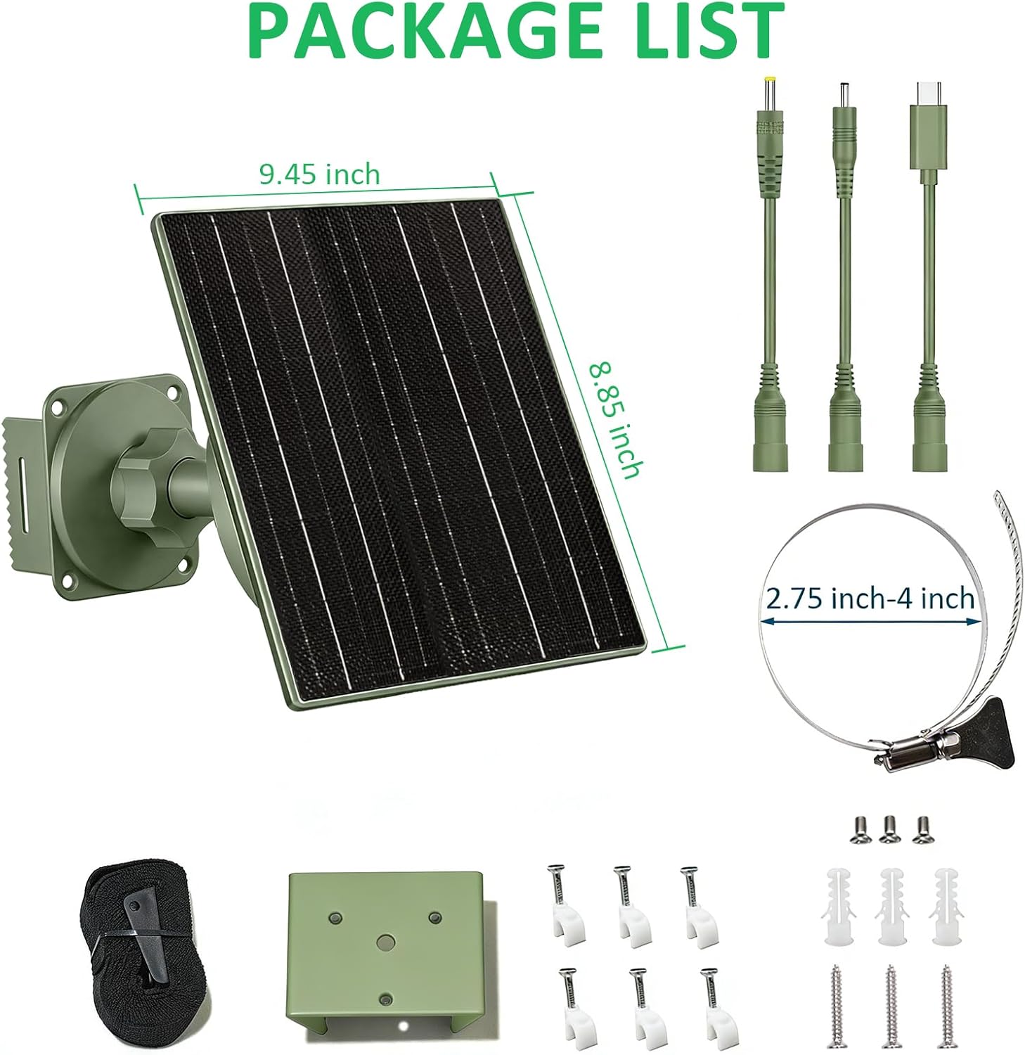 FUTUREZEN 10W Solar Panel for Trail Cameras, DC & USB-C Solar Charger with 10400mAh Battery, 6V/12V Adjustable Output, IP66 Waterproof, 9.8ft Cable