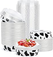 Vista 69 de Beasea Paquete de 20 Moldes para Cheesecake con Tapas, 8 Oz, 4 Pulgadas Moldes Redondos de Papel de Aluminio para Tartas, Contenedor para Muffins