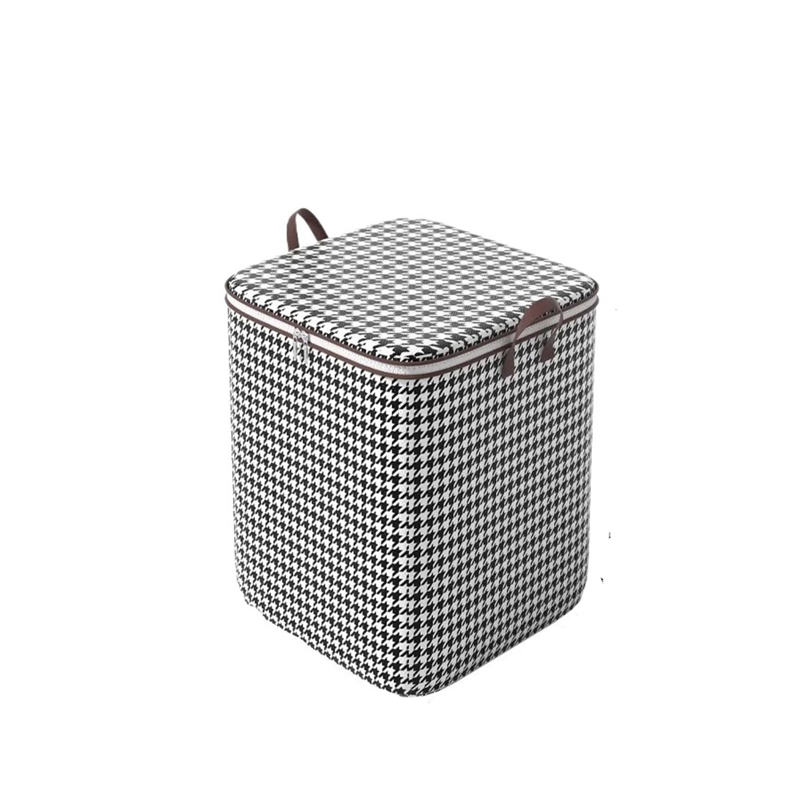 RRYPBOVG Foldable Blanket Storage Bags Quilt Clothes Storage Bag Foldable Houndstooth Closet Organizer Books Household Blanket Comforter Storage Pouch With Handle(180L)