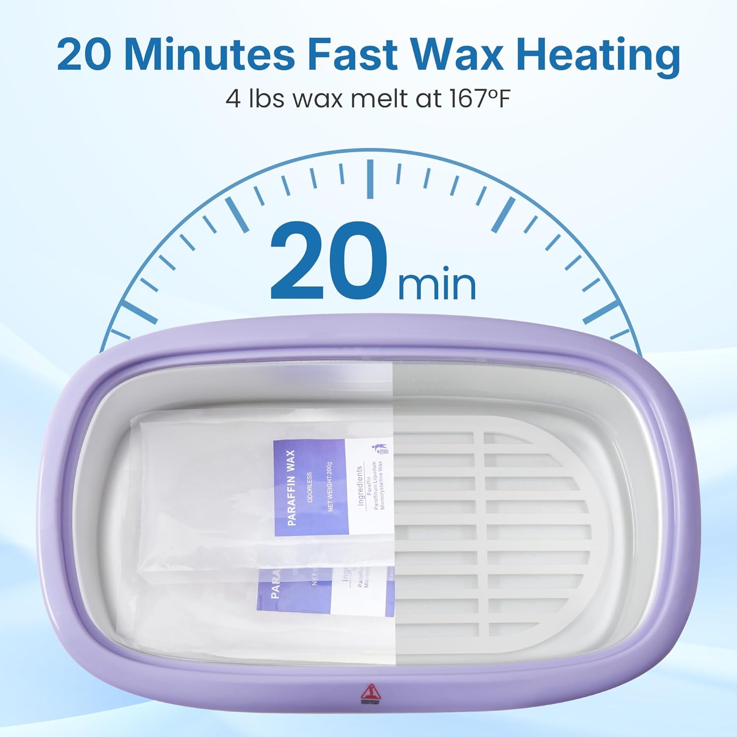 4000ml Paraffin Wax Machine for Hands and Feet, Paraffin Wax Warmer Kit with Auto-time & Temperature Control, Paraffin Bath Machine for Hands w/ 8Pack Refills, Purple