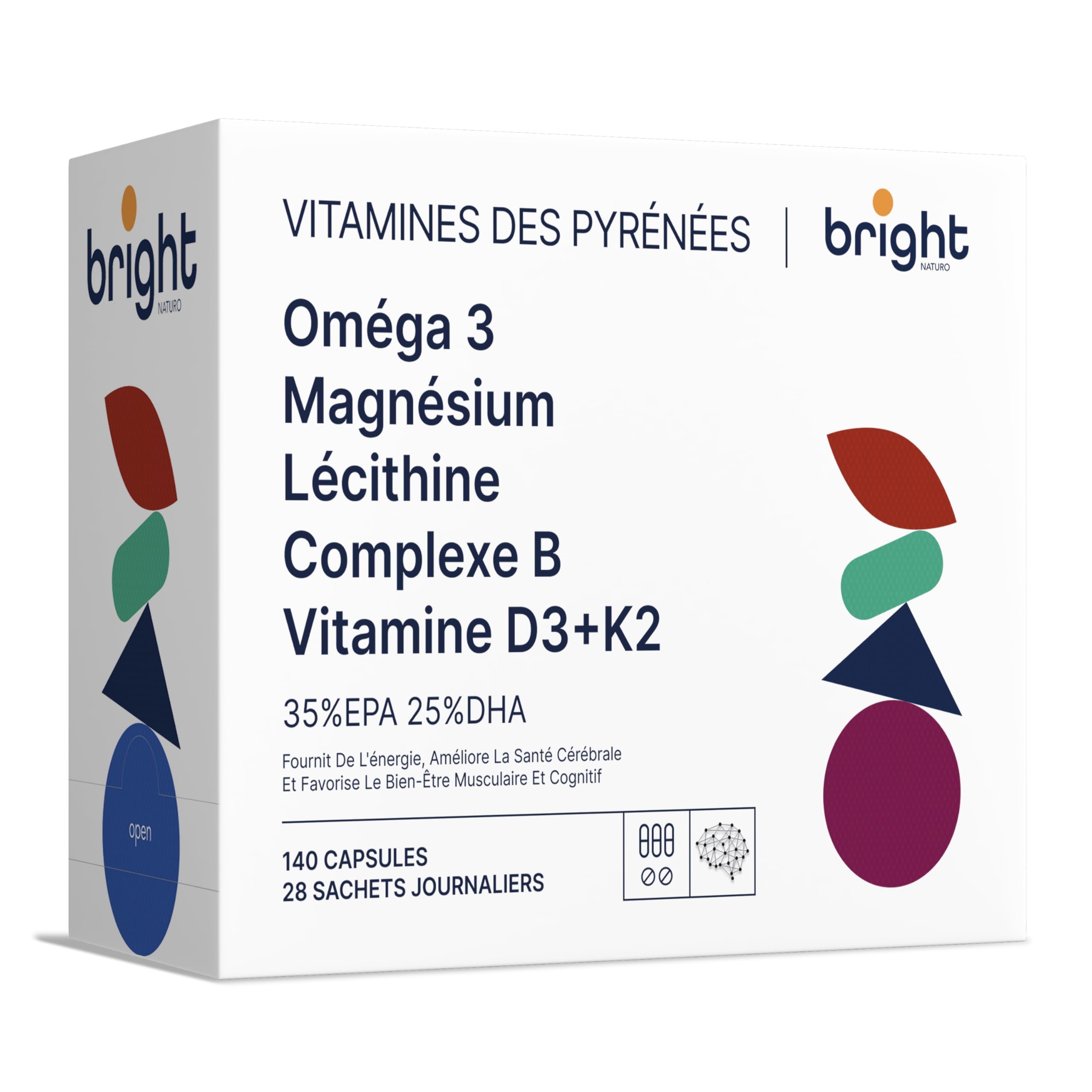 Omega 3 et Magnésium Chélatine + Complexe de Vitamines B + Lécithine de Soja | Énergie, Vitalité et Bien-être |