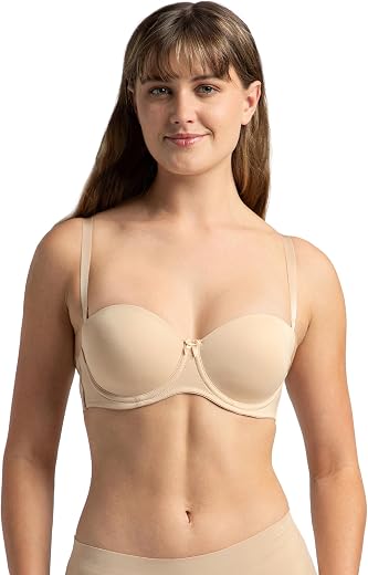 Jockey 1831 Strapless Bra | Under-Wired | Padded | Full Coverage with Multiway Styling| Soft Touch Microfiber Nylon Fabric