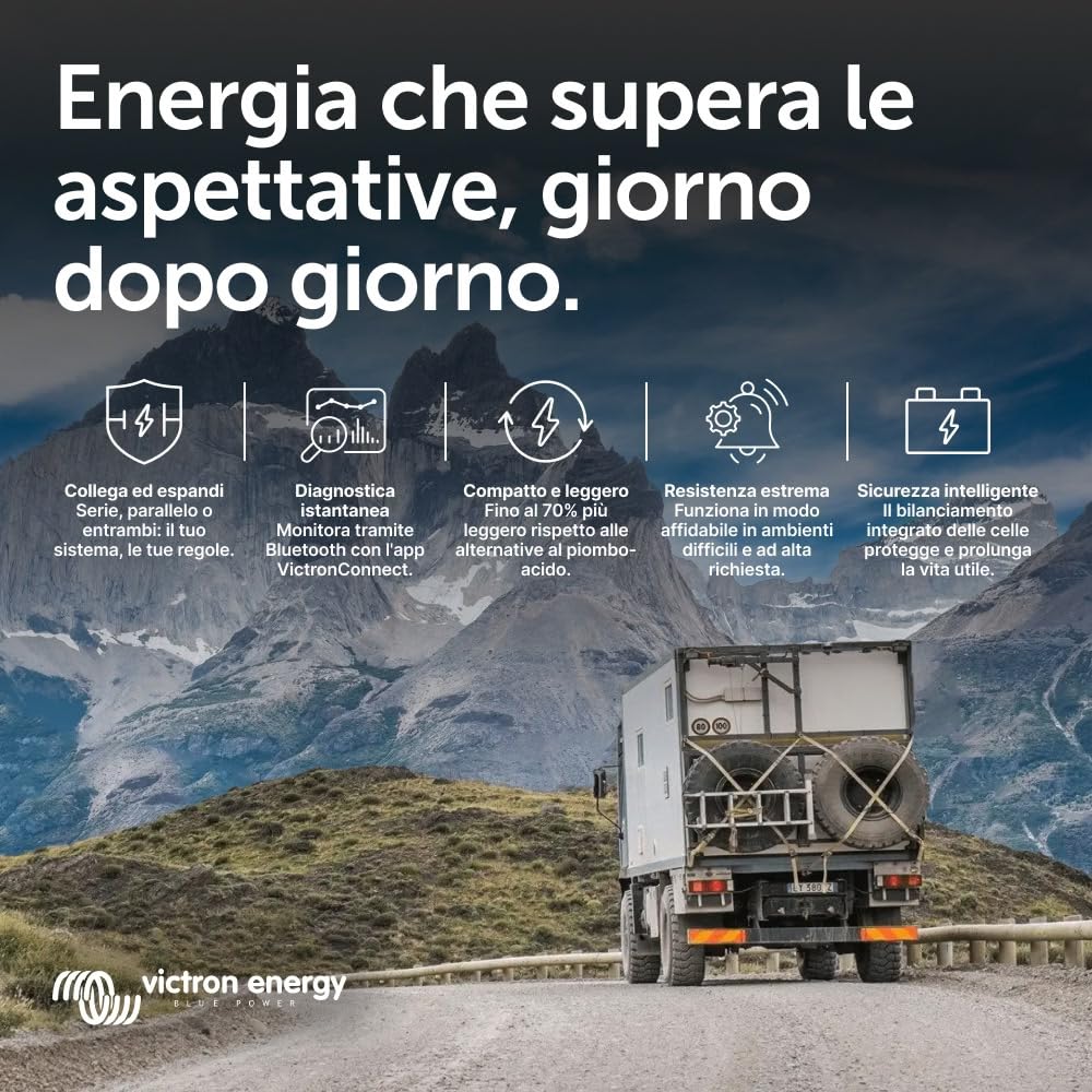 Victron Energy Smart 12,8-Volt 200Ah Batteria al Litio LiFePO4