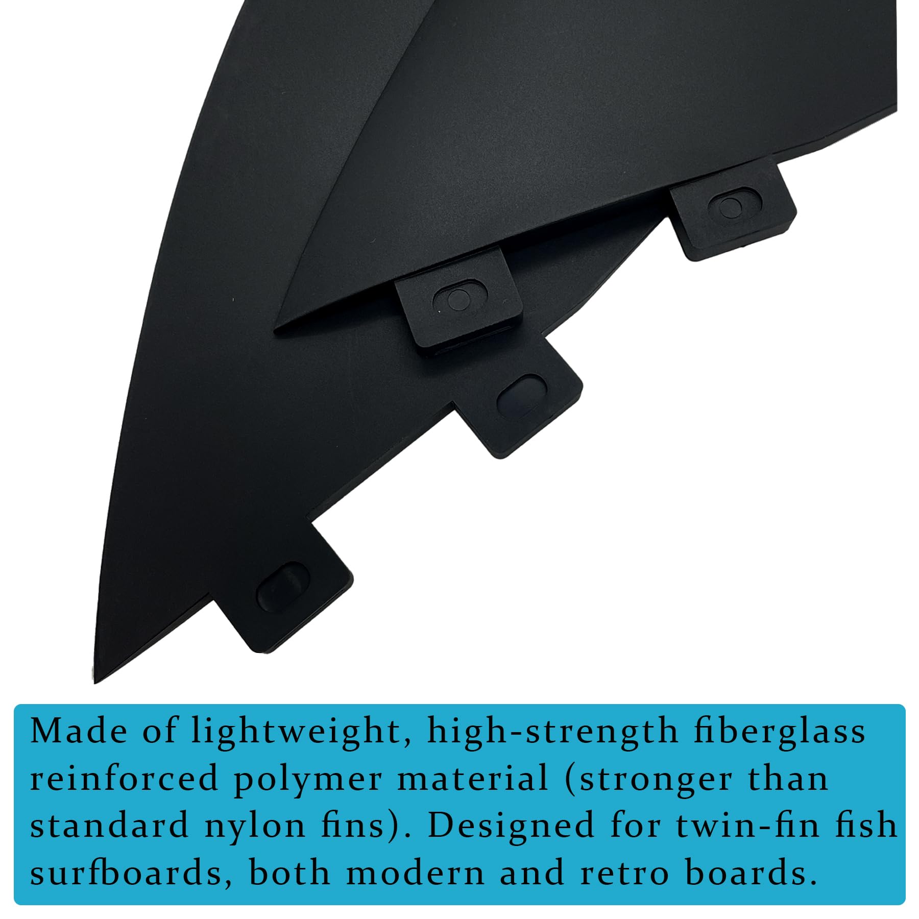 Twin Keel Twin Tab II Lot de palmes de surf à languette unique – ailerons pour planches de surf (double onglet 2 ailerons)