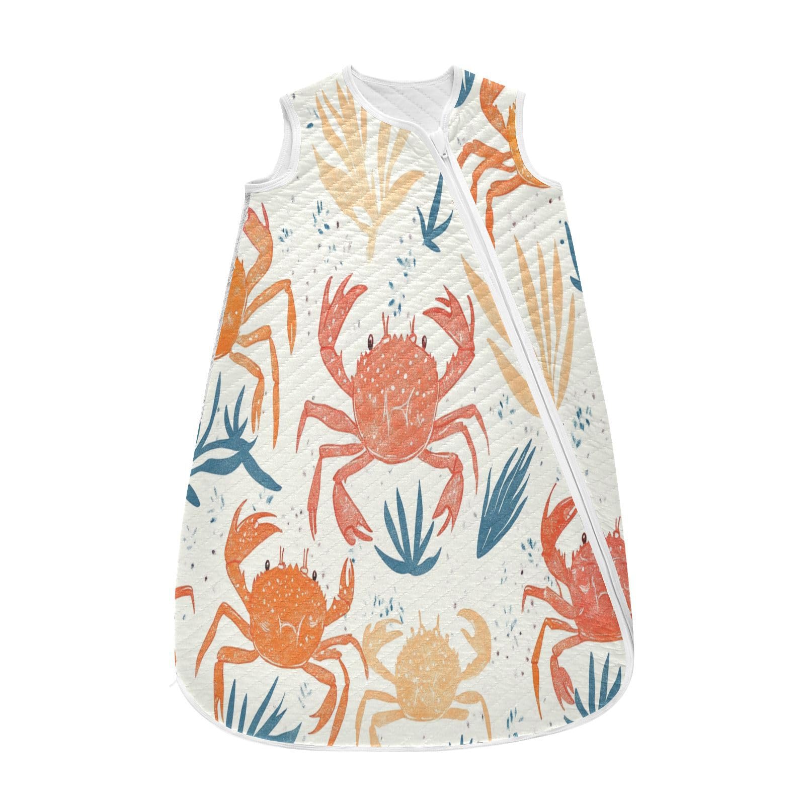 vvfelixl Summer Cute Crab Baby Sleeping Bag Sleep Sack,Baby Wearable Blanket Sleep Suit for 0-6 Months