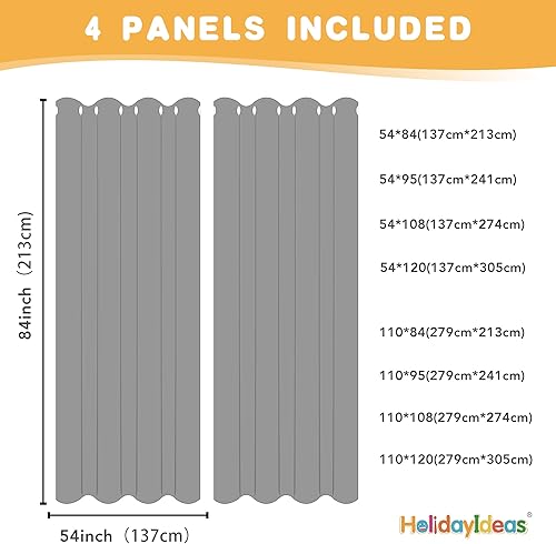 Miniatura 5 de HolidayIdeas Cortinas impermeables para patio, 4 paneles, 54 x 84 pulgadas, protección de privacidad y filtrado de luz, cortinas exteriores con