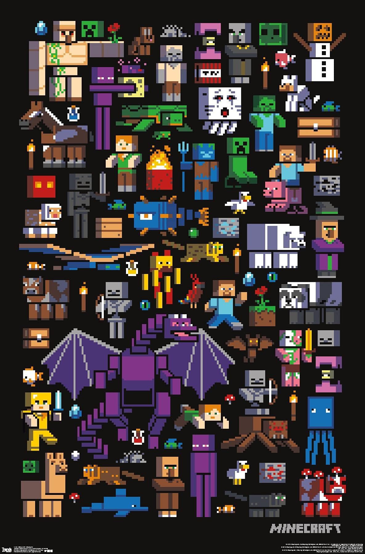 Minecraft - Mobbery Wall Poster, 22.375" x 34", Unframed Version