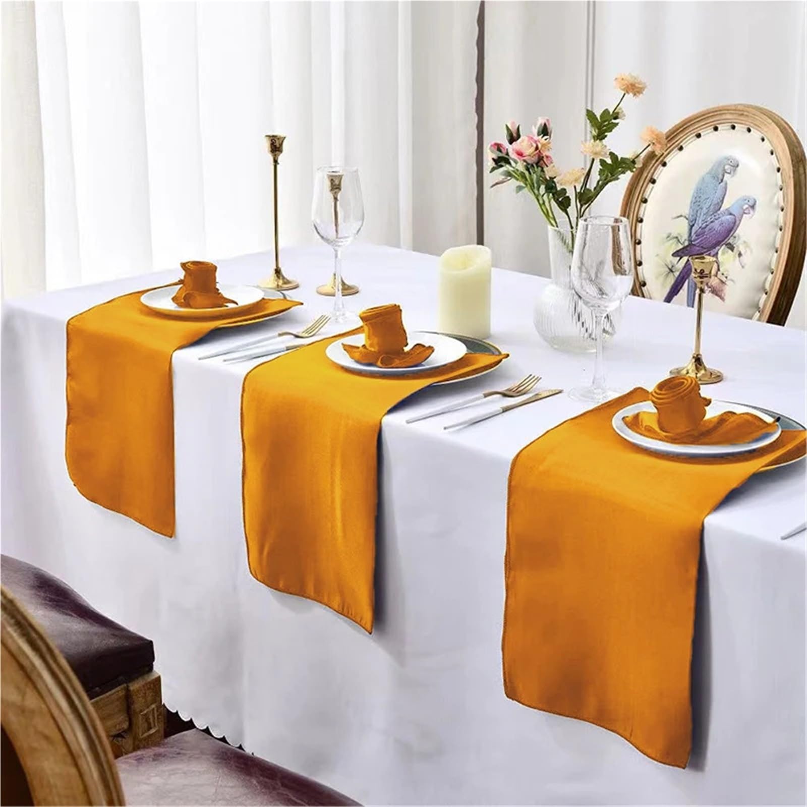 Servietten Stoff 6/12/24 Set of Table Cloth Napkins Durable Satin Polyester Thicken Placemat Reusable for Dining Wedding Decoration(Green 24pcs)