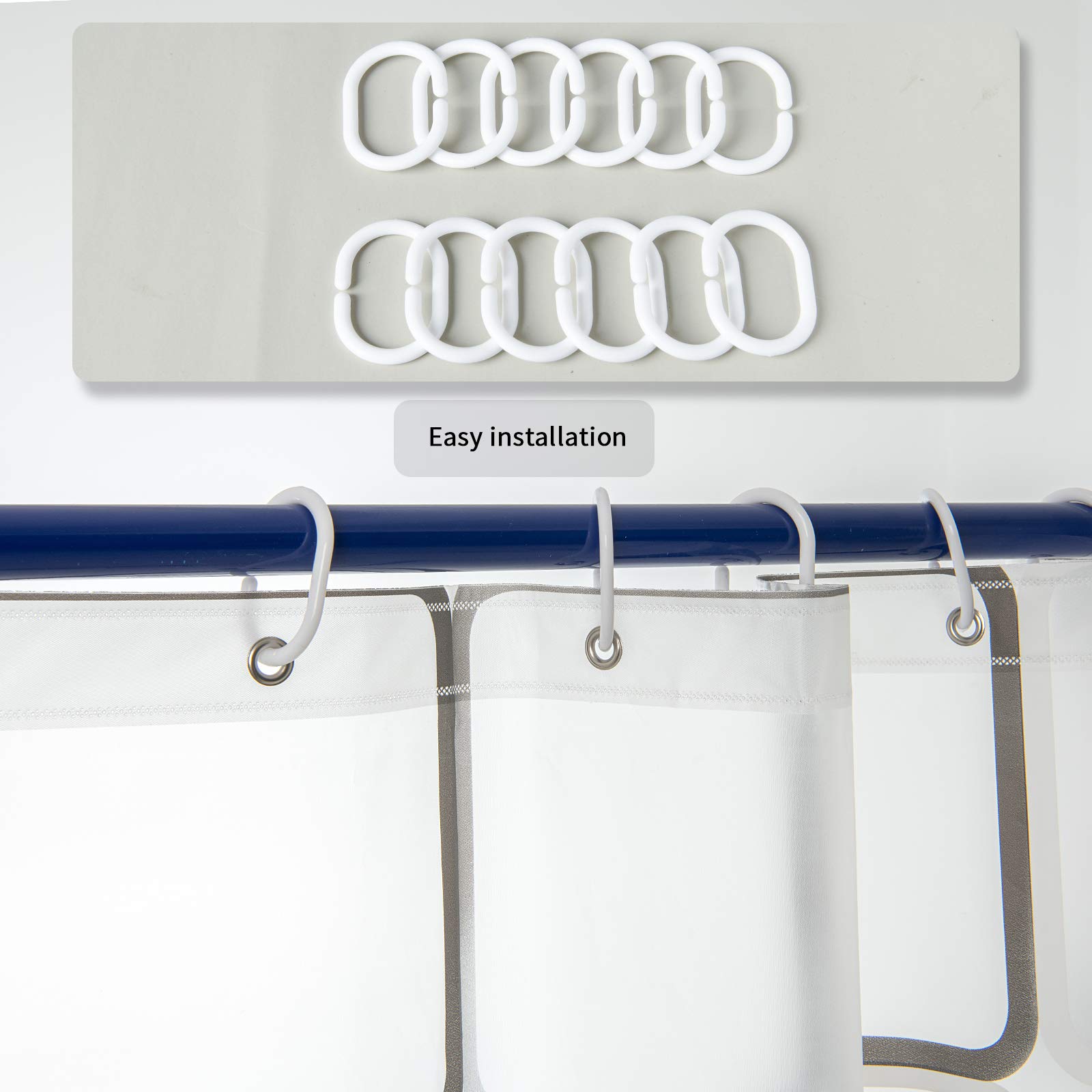 Rideau De Douche à Séchage Rapide, Rideau De Douche En Tissu Polyester