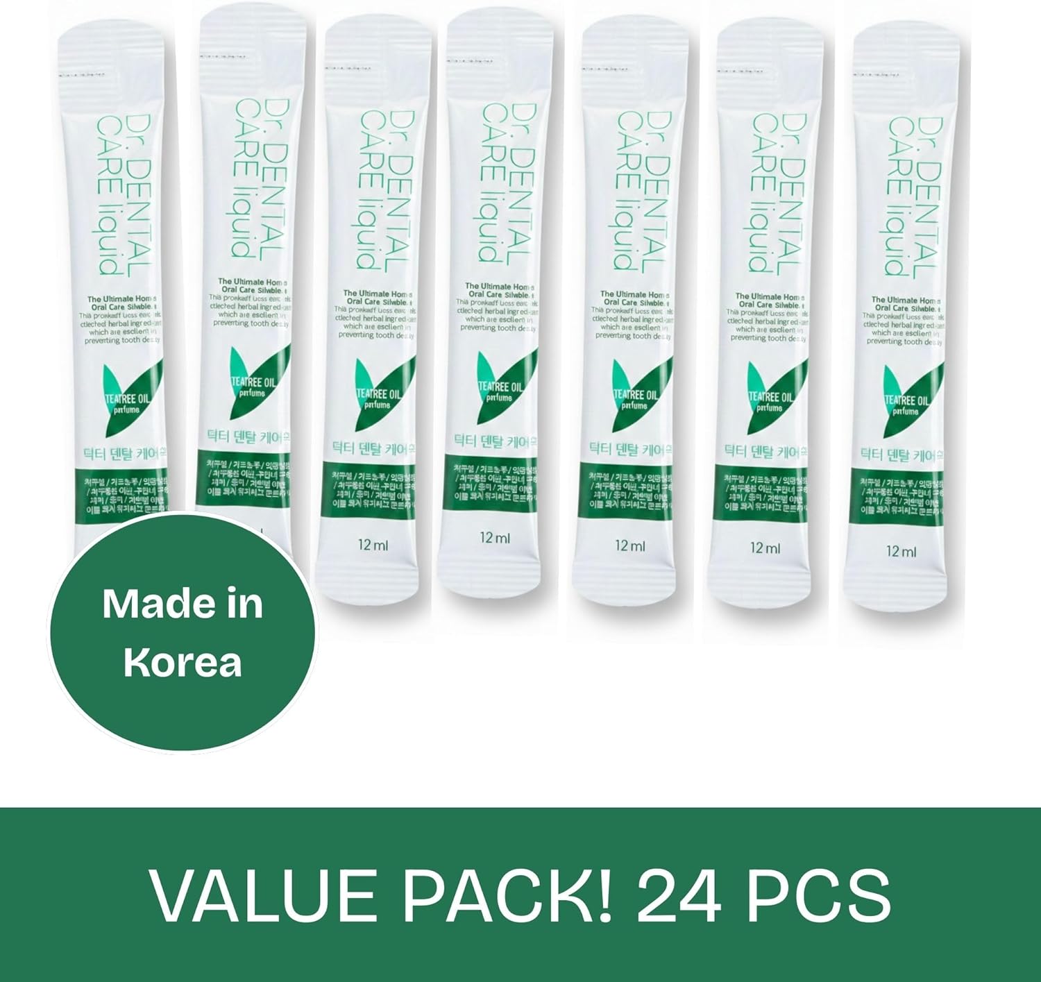 Portable Mouthwash Packets with Fluoride – Easy-Tear, Travel-Friendly Fresh Mint Rinse, Natural Mint Ingredients – Trusted in Korea, Perfect for On-The-Go Oral Care, Made in Korea (24-Pack)