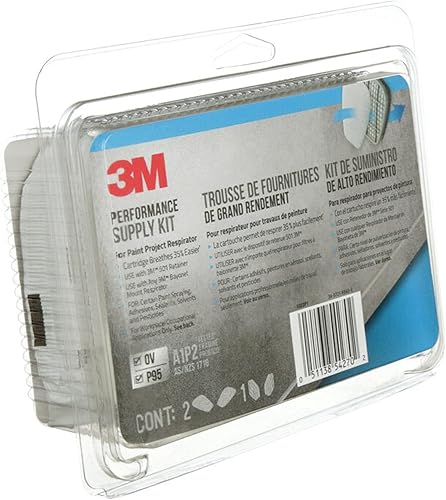 Miniatura 7 de 3M Kit de suministro de rendimiento, contiene 1 par de cartuchos y 2 pares de filtros P95, cartuchos de repuesto para 3M serie 6000, para proyectos
