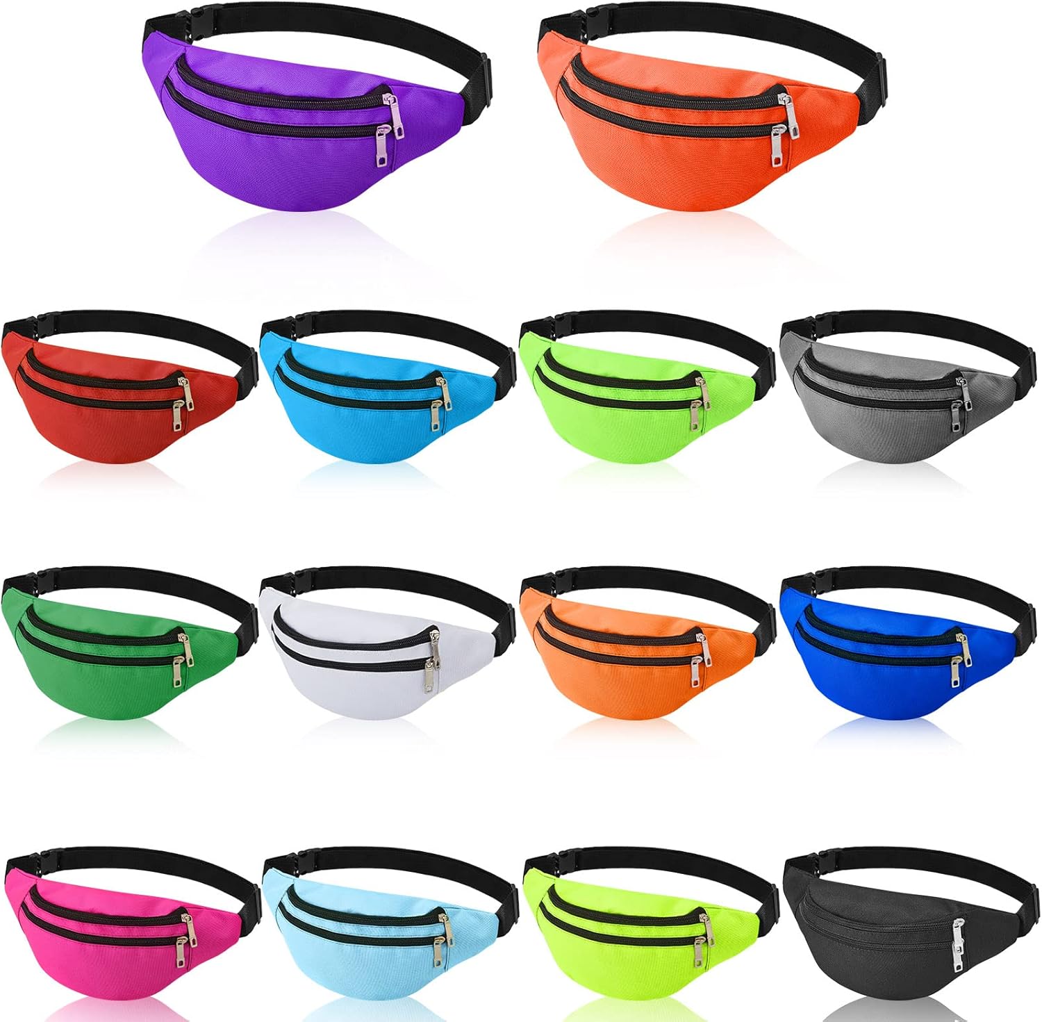 Frienda 14 Pieces Fanny Pack Bulk 80s 90s Waist Bag for