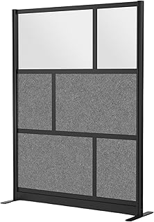 FSE 373-MW-5370-FCGB Modular Wall Room Divider System - Black Frame - 53