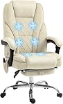 Vinsetto chaise de bureau de massage avec repose-pieds, chaise de jeu inclinable Velvet 6 Point de vibration, Hauteur réglable, Fonction d'inclinaison, Gris