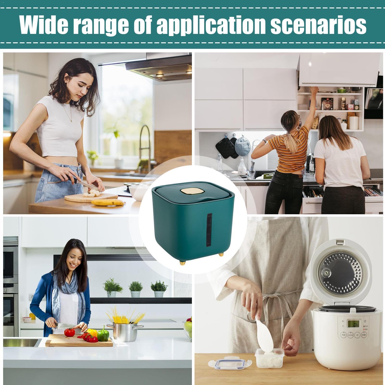 Bacs à riz | Boîtes de rangement hermétiques de 10 kg avec couvercles, seau à riz, grande boîte de rangement pour céréales et aliments secs