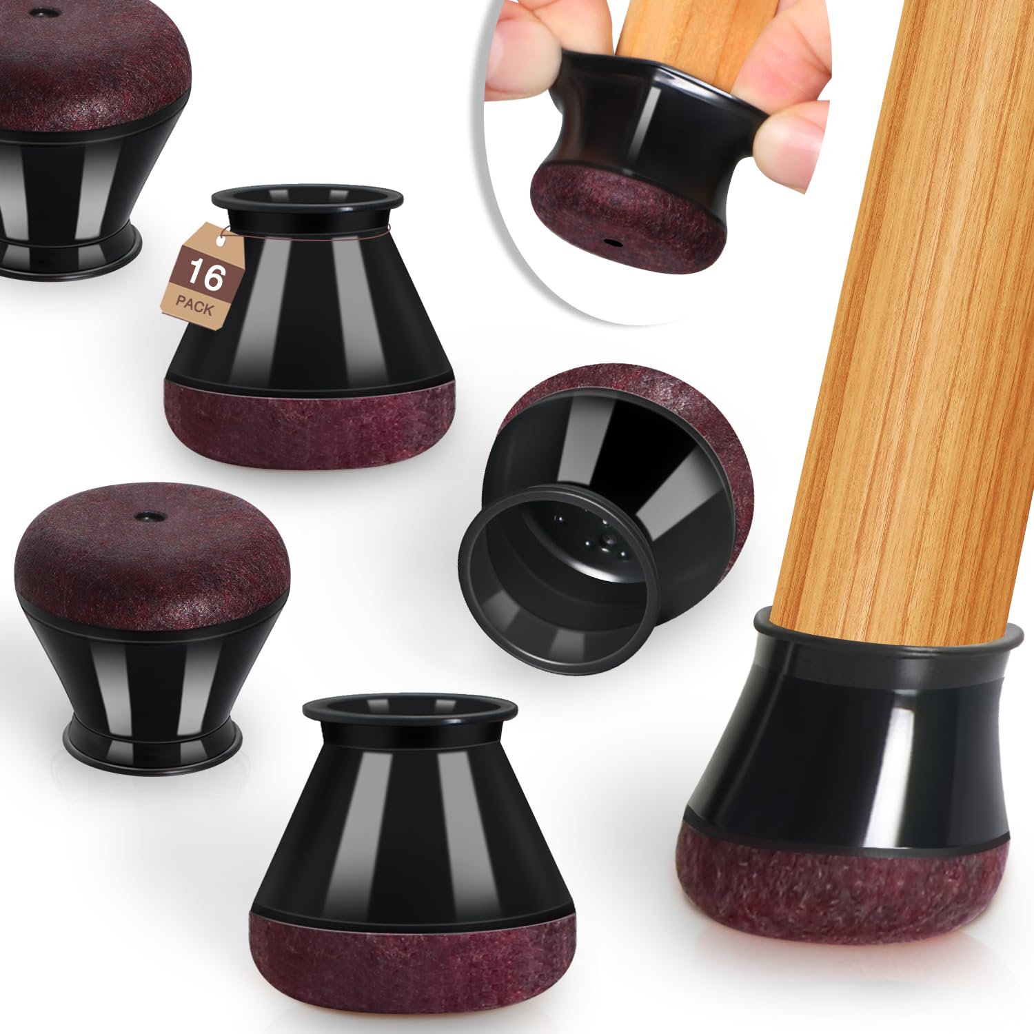 Protections de sol en feutre pour chaises afin d'éliminer les rayures de parquet