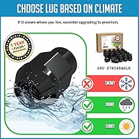 Vista 2 de Wheel Accessories Parts 20 piezas de tuercas de llanta M14x1.5, rosca de 14x1.5, tuerca de seguridad tipo bellota, 1.4" de largo, negras