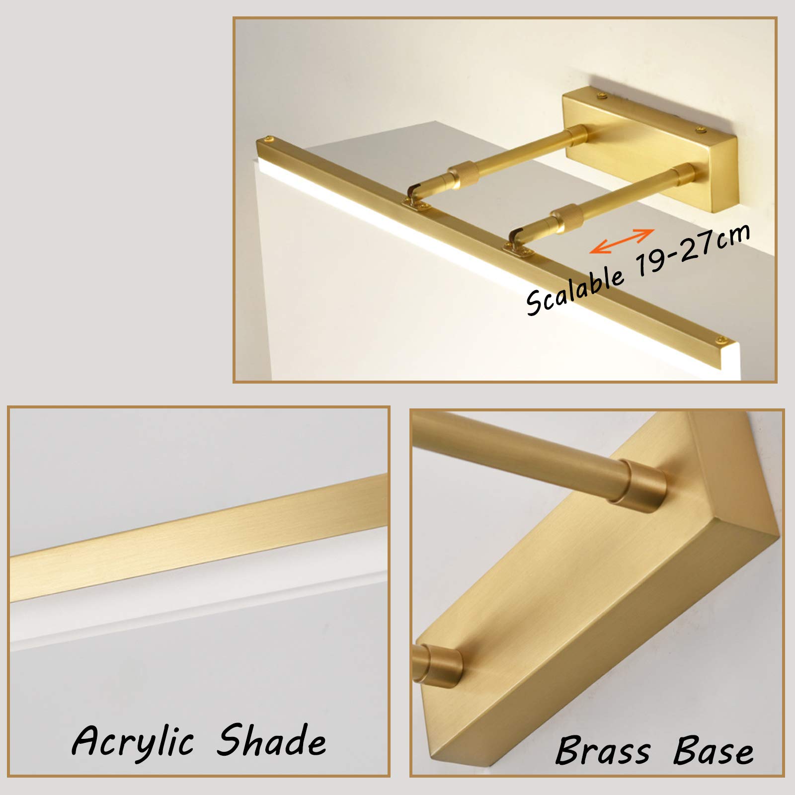 Applique Murale Salle De Bain Miroir Lampe Murale Salon Lampe Chambre, Métal Aluminium Chromé